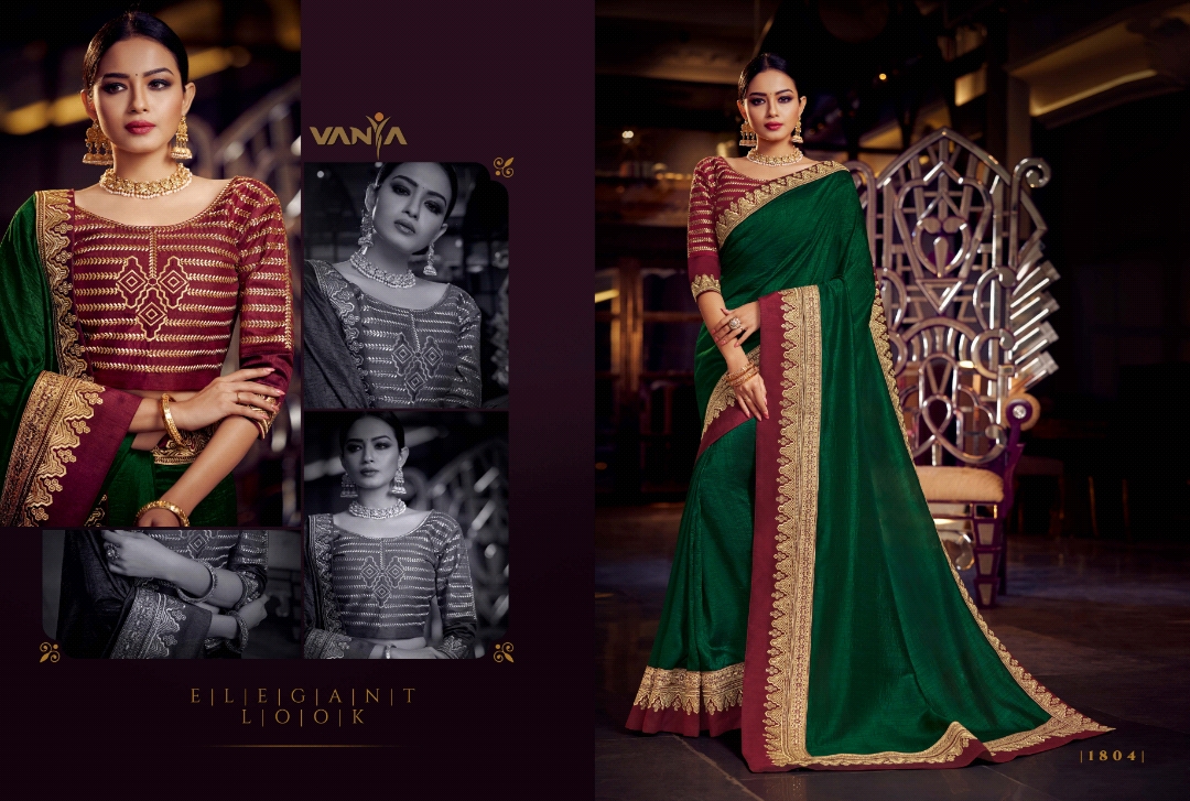 Vaniya Vol-9 By Vanya 1801 To 1815 Series Indian Traditional Wear Collection Beautiful Stylish Fancy Colorful Party Wear & Occasional Wear Fancy Sarees At Wholesale Price