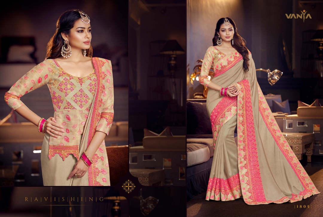 Vaniya Vol-9 By Vanya 1801 To 1815 Series Indian Traditional Wear Collection Beautiful Stylish Fancy Colorful Party Wear & Occasional Wear Fancy Sarees At Wholesale Price