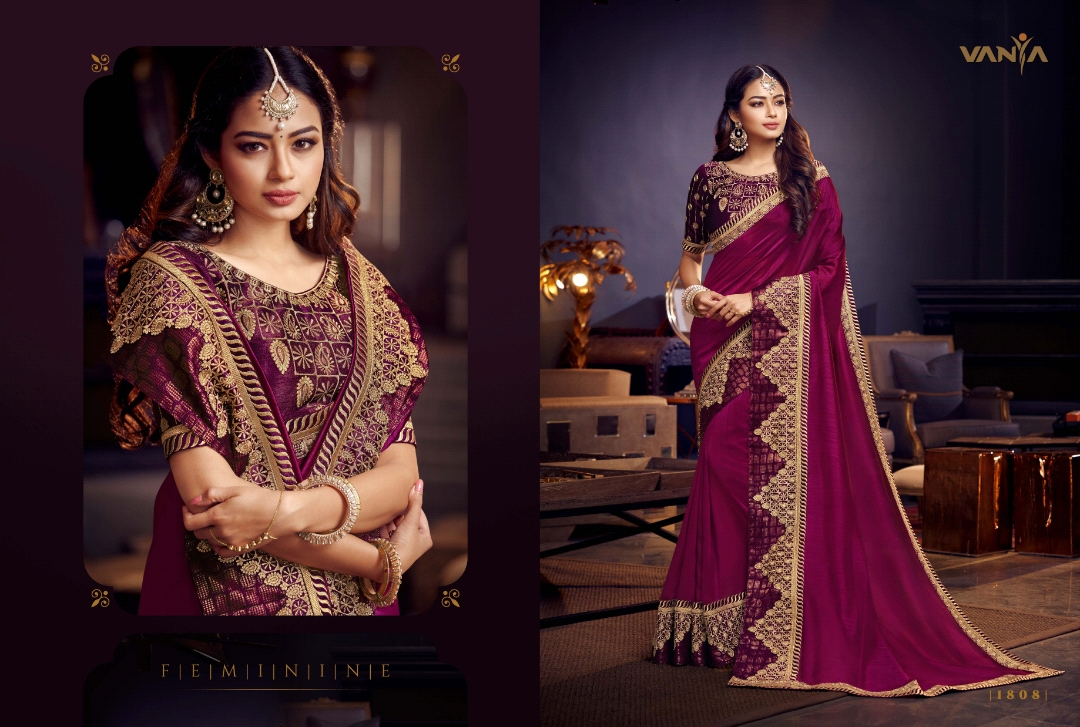 Vaniya Vol-9 By Vanya 1801 To 1815 Series Indian Traditional Wear Collection Beautiful Stylish Fancy Colorful Party Wear & Occasional Wear Fancy Sarees At Wholesale Price