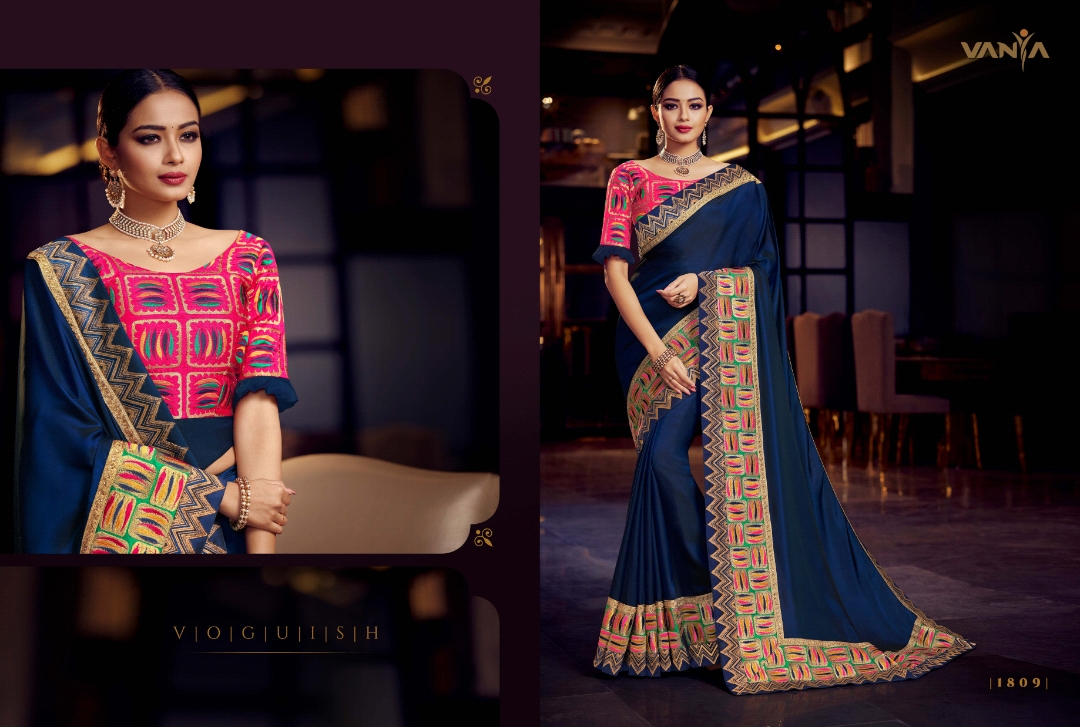 Vaniya Vol-9 By Vanya 1801 To 1815 Series Indian Traditional Wear Collection Beautiful Stylish Fancy Colorful Party Wear & Occasional Wear Fancy Sarees At Wholesale Price