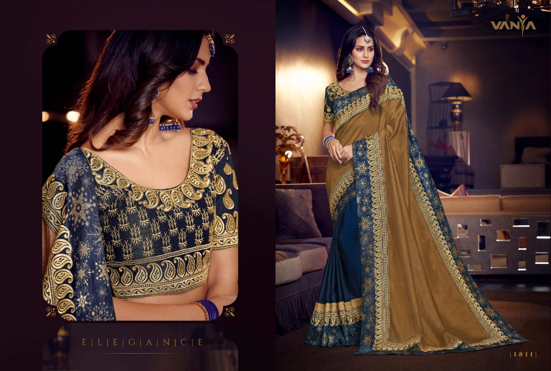 Vaniya Vol-9 By Vanya 1801 To 1815 Series Indian Traditional Wear Collection Beautiful Stylish Fancy Colorful Party Wear & Occasional Wear Fancy Sarees At Wholesale Price