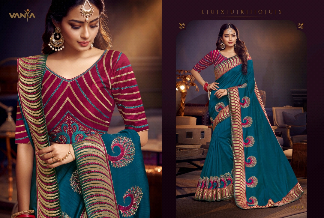 Vaniya Vol-9 By Vanya 1801 To 1815 Series Indian Traditional Wear Collection Beautiful Stylish Fancy Colorful Party Wear & Occasional Wear Fancy Sarees At Wholesale Price