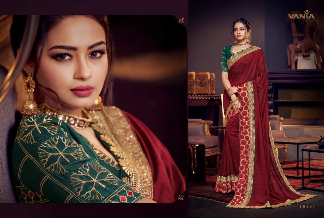 Vaniya Vol-9 By Vanya 1801 To 1815 Series Indian Traditional Wear Collection Beautiful Stylish Fancy Colorful Party Wear & Occasional Wear Fancy Sarees At Wholesale Price