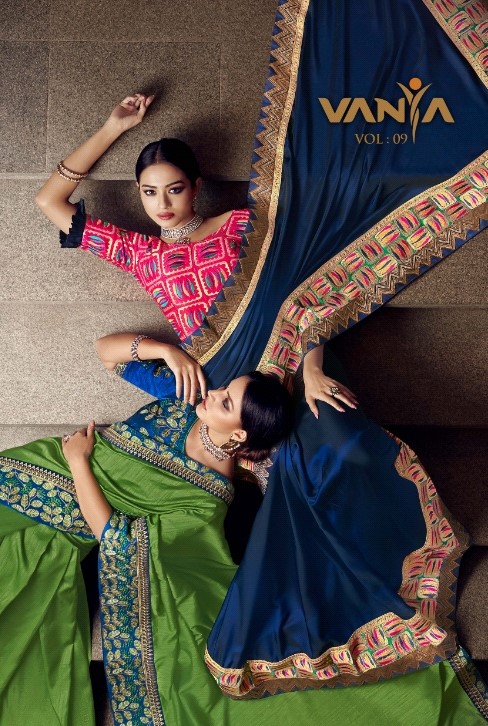Vaniya Vol-9 By Vanya 1801 To 1815 Series Indian Traditional Wear Collection Beautiful Stylish Fancy Colorful Party Wear & Occasional Wear Fancy Sarees At Wholesale Price