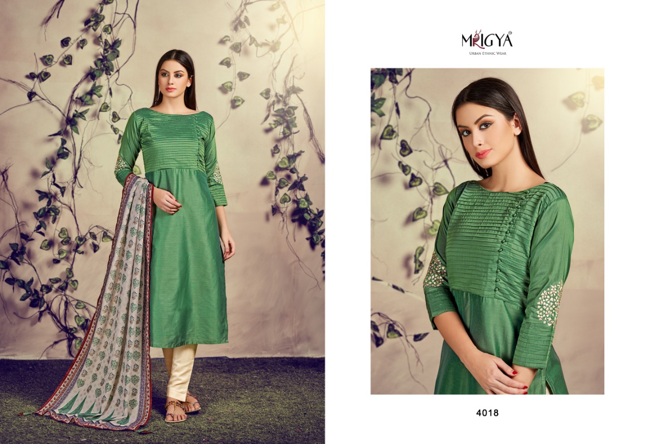 Varnika By Mrigya 4018 To 4022 Series Beautiful Colorful Stylish Fancy Casual Wear & Ethnic Wear & Ready To Wear Silk Kurtis At Wholesale Price