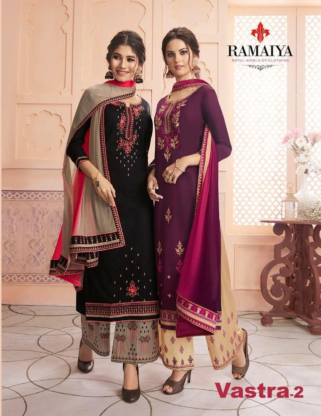 Vastra Vol-2 By Ramaiya 10041 To 10048 Series Beautiful Suits Collection Beautiful Stylish Fancy Colorful Casual Wear & Ethnic Wear Pure Cotton Work Dresses At Wholesale Price