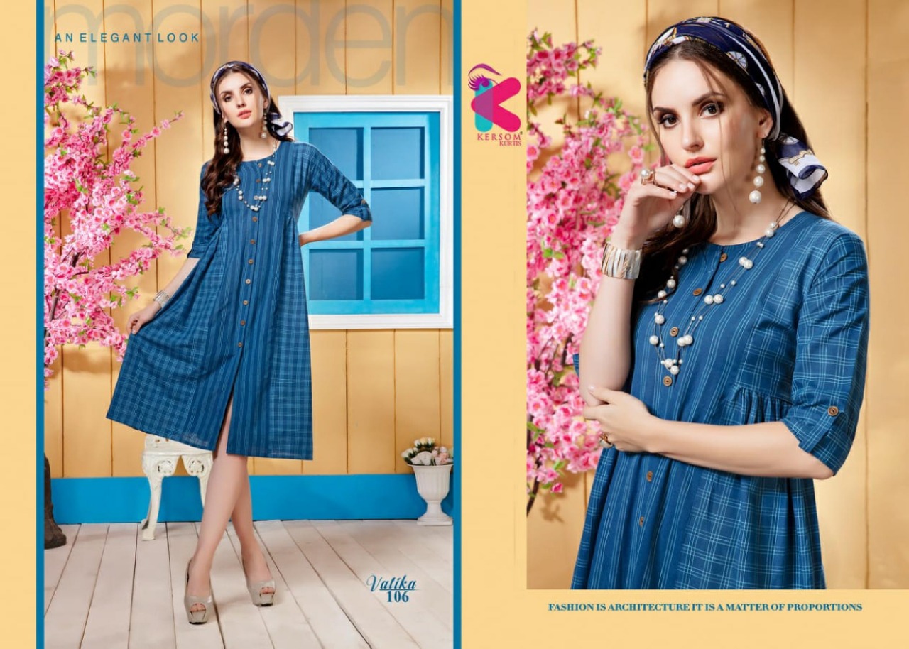 Vatika By Kersom 101 To 110 Series Beautiful Stylish Fancy Colorful Casual Wear & Ethnic Wear & Ready To Wear Heavy Cotton Lining Kurtis At Wholesale Price