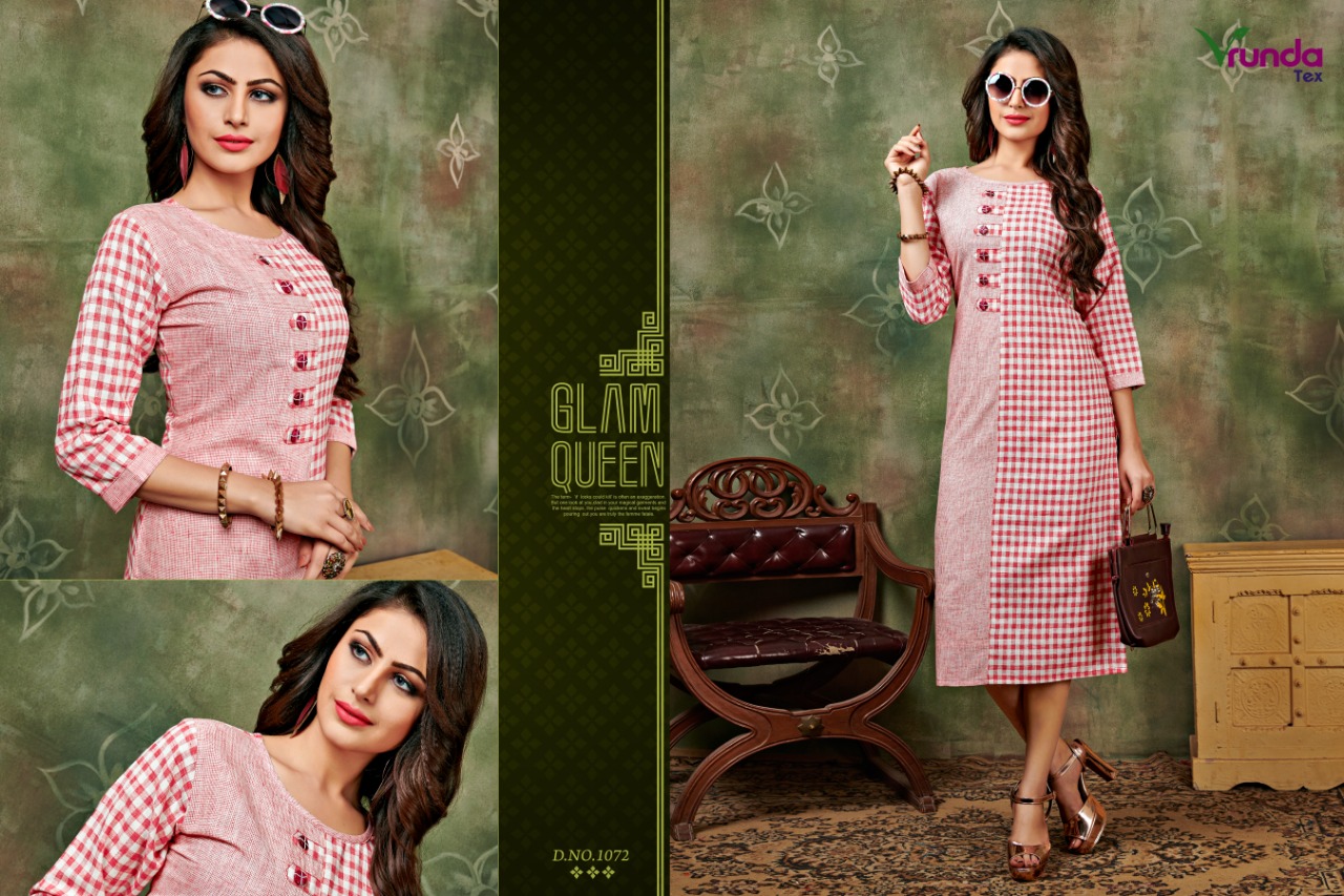 Veena By Vrunda Tex 1071 To 1075 Series Beautiful Colorful Stylish Fancy Party Wear & Ethnic Wear & Ready To Wear Heavy Cotton Kurtis At Wholesale Price