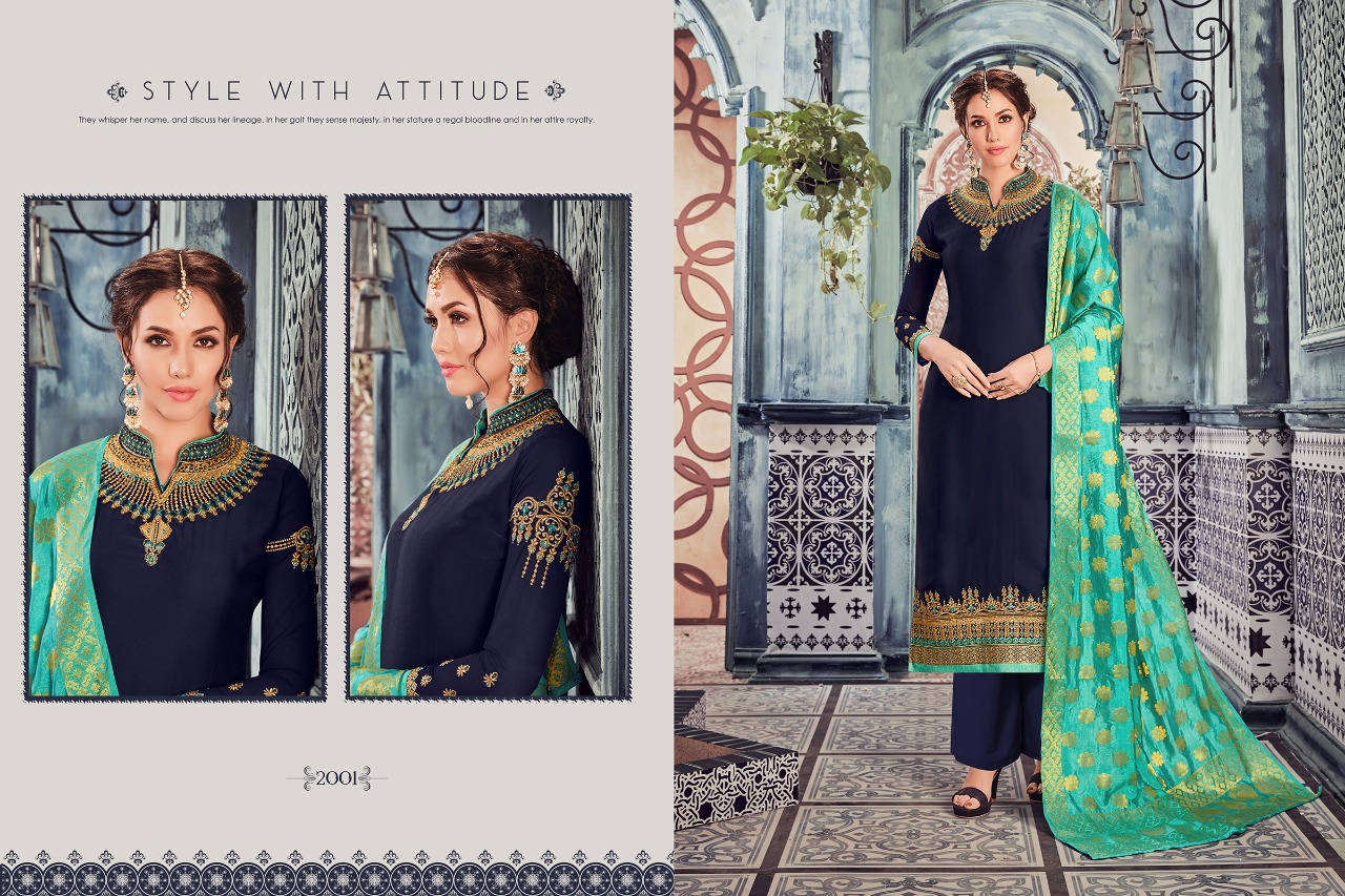 Veera Vol-2 By Amirah 2001 To 2007 Series Designer Festive Suits Collection Beautiful Stylish Fancy Colorful Party Wear & Occasional Wear Satin Georgette Embroidered Dresses At Wholesale Price