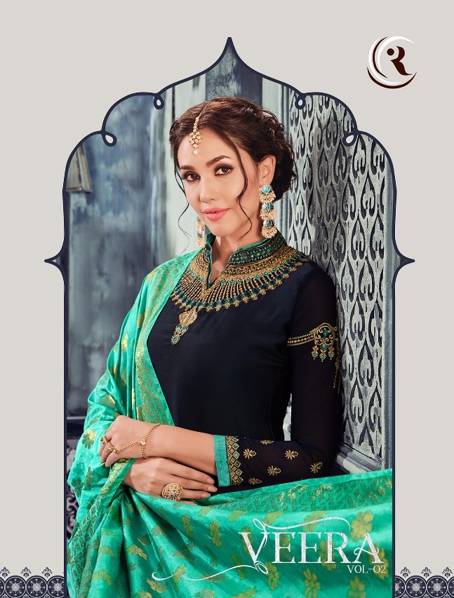 Veera Vol-2 By Amirah 2001 To 2007 Series Designer Festive Suits Collection Beautiful Stylish Fancy Colorful Party Wear & Occasional Wear Satin Georgette Embroidered Dresses At Wholesale Price