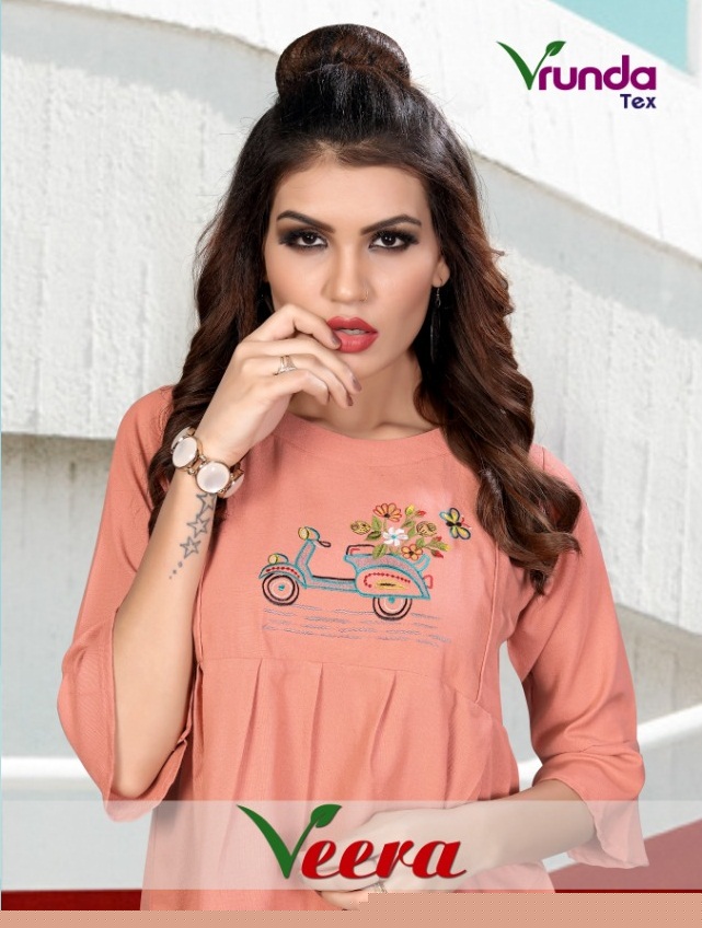 Veera By Vrunda Tex 1121 To 1126 Series Indian Traditional Wear Collection Beautiful Stylish Fancy Colorful Party Wear & Occasional Wear Cotton Kurtis At Wholesale Price