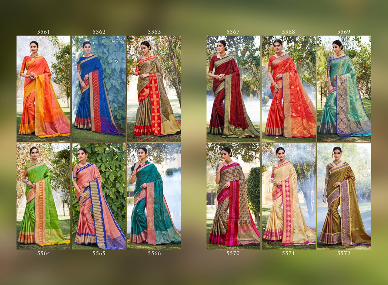 Vibhavari By Shangrila Sarees 5561 To 5572 Series Indian Traditional Wear Collection Beautiful Stylish Fancy Colorful Party Wear & Occasional Wear Pure Banarasi Silk Sarees At Wholesale Price
