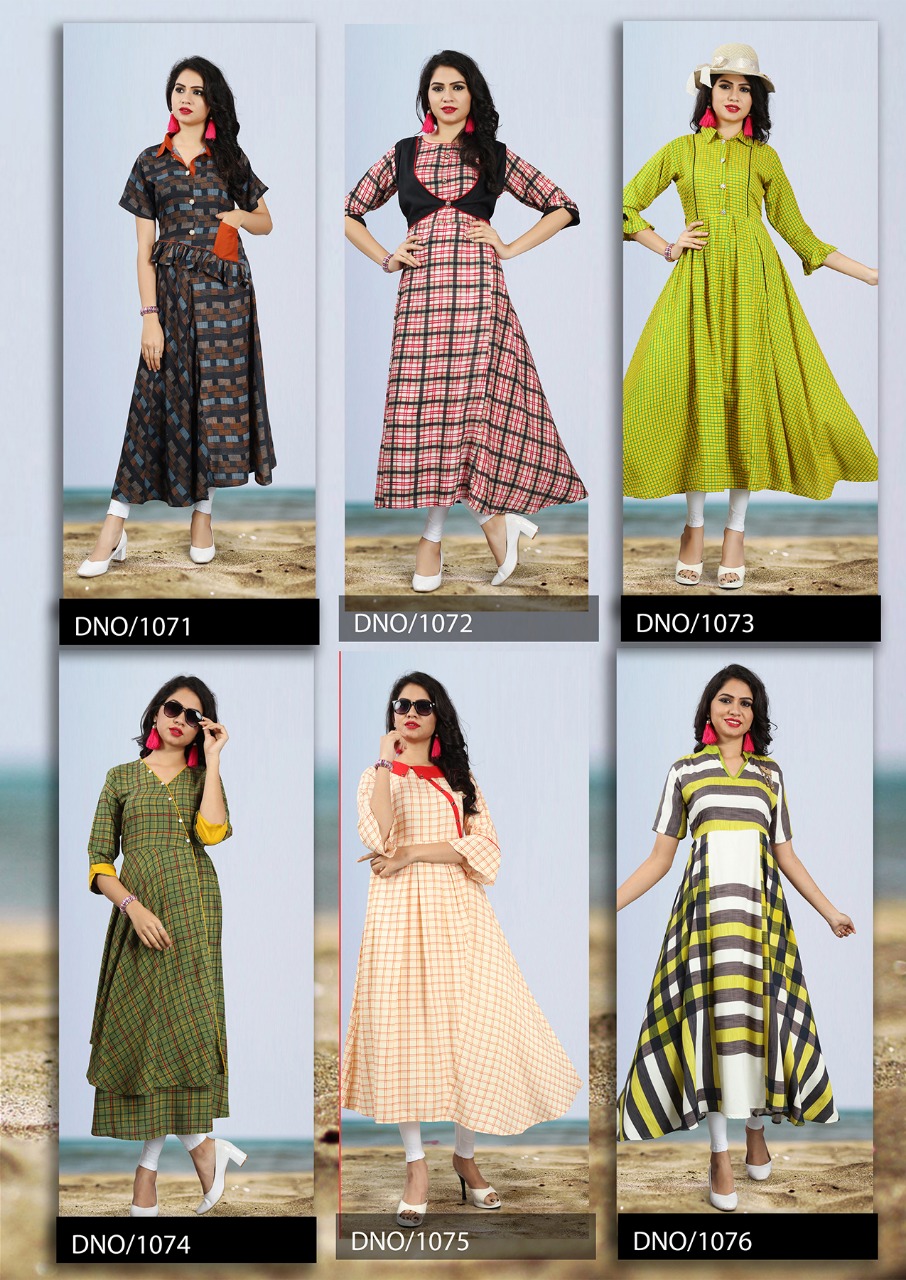 Victory Vol-2 By Cygnus 1071 To 1076 Series Beautiful Colorful Stylish Fancy Casual Wear & Ethnic Wear & Ready To Wear Heavy Rayon Printed Kurtis At Wholesale Price