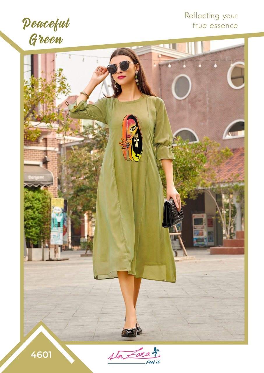 Vintage By Sin Zara 4601 To 4606 Series Designer Beautiful Stylish Colorful Fancy Ready To Wear & Casual Wear & Ethnic Wear Georgette Kurtis At Wholesale Price