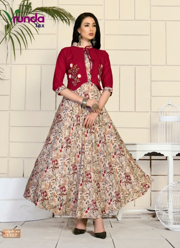 Voilet By Vrunda Tex 1104 To 1107 Beautiful Stylish Fancy Colorful Casual Wear & Ethnic Wear & Ready To Wear Heavy Rayon Printed And Rayon Koti With Hand Work Kurtis At Wholesale Price