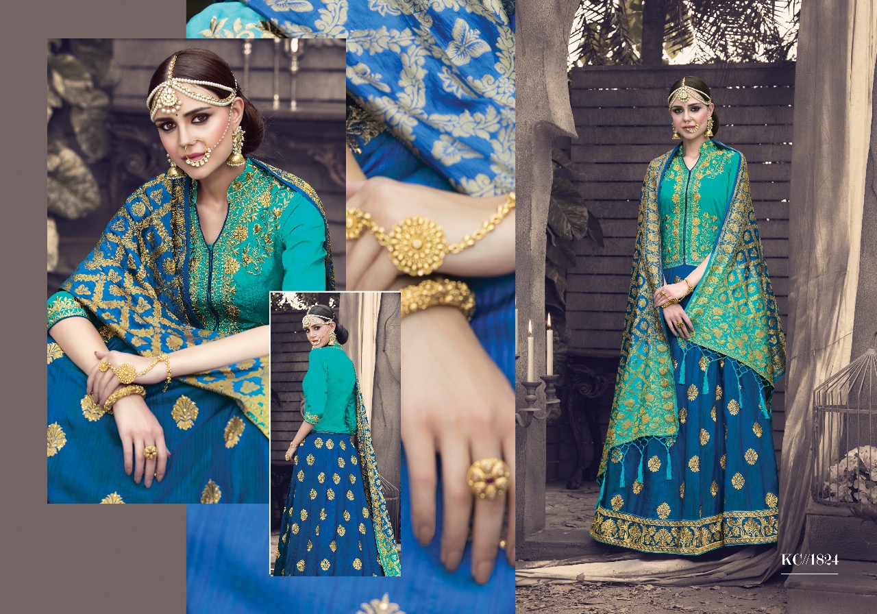 Viraasat By Kayce Trendz 1818 To 1825 Series Designer Wedding Collection Beautiful Colorful Stylish Fancy Party Wear & Occasional Wear Banarasi Silk Lehengas At Wholesale Price