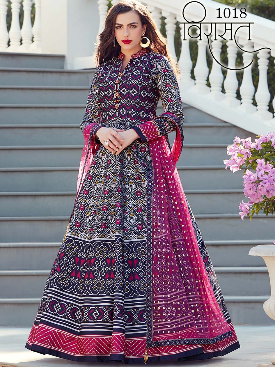 Virasat Vol-5 By Virasat 1017 To 1022 Series Designer Anarkali Suits Collection Beautiful Stylish Fancy Colorful Party Wear & Occasional Wear Heavy Soft Killer Silk Dresses At Wholesale Price
