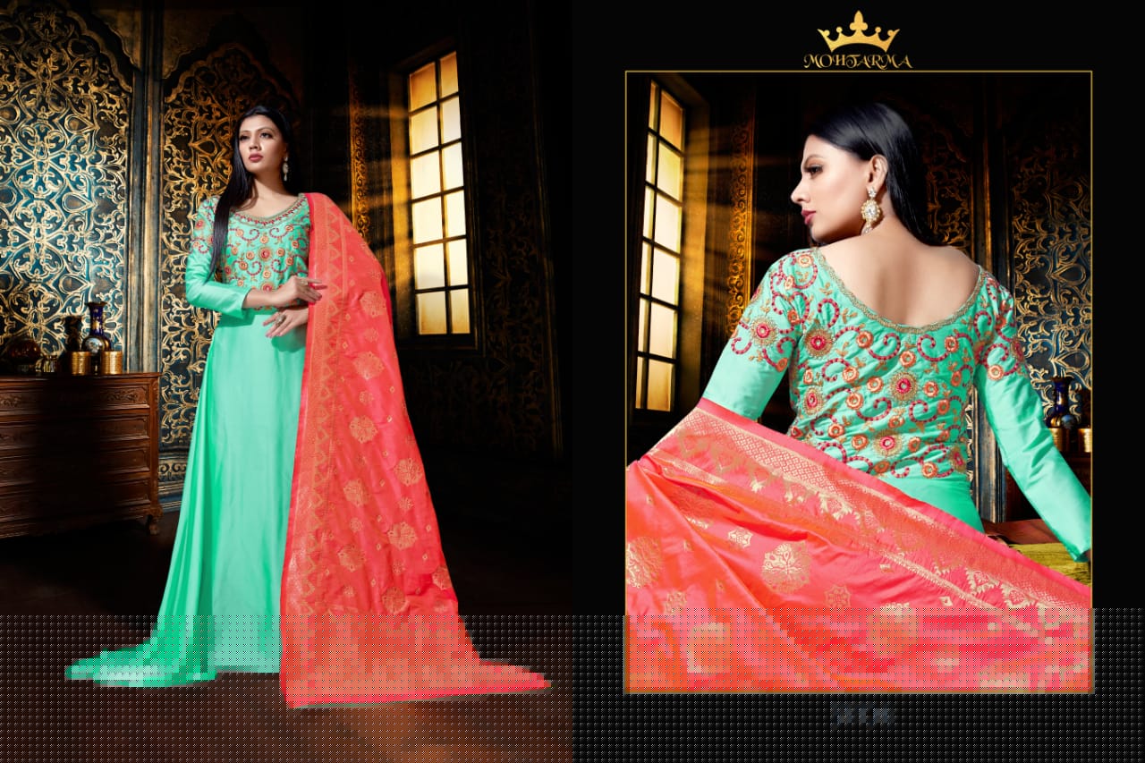 Virasat By Mohtarma Fabrics 01 To 04 Series Designer Suits Colorful Stylish Fancy Beautiful Collection Casual Wear & Ethnic Wear Satin Georgette Embroidered Dresses At Wholesale Price