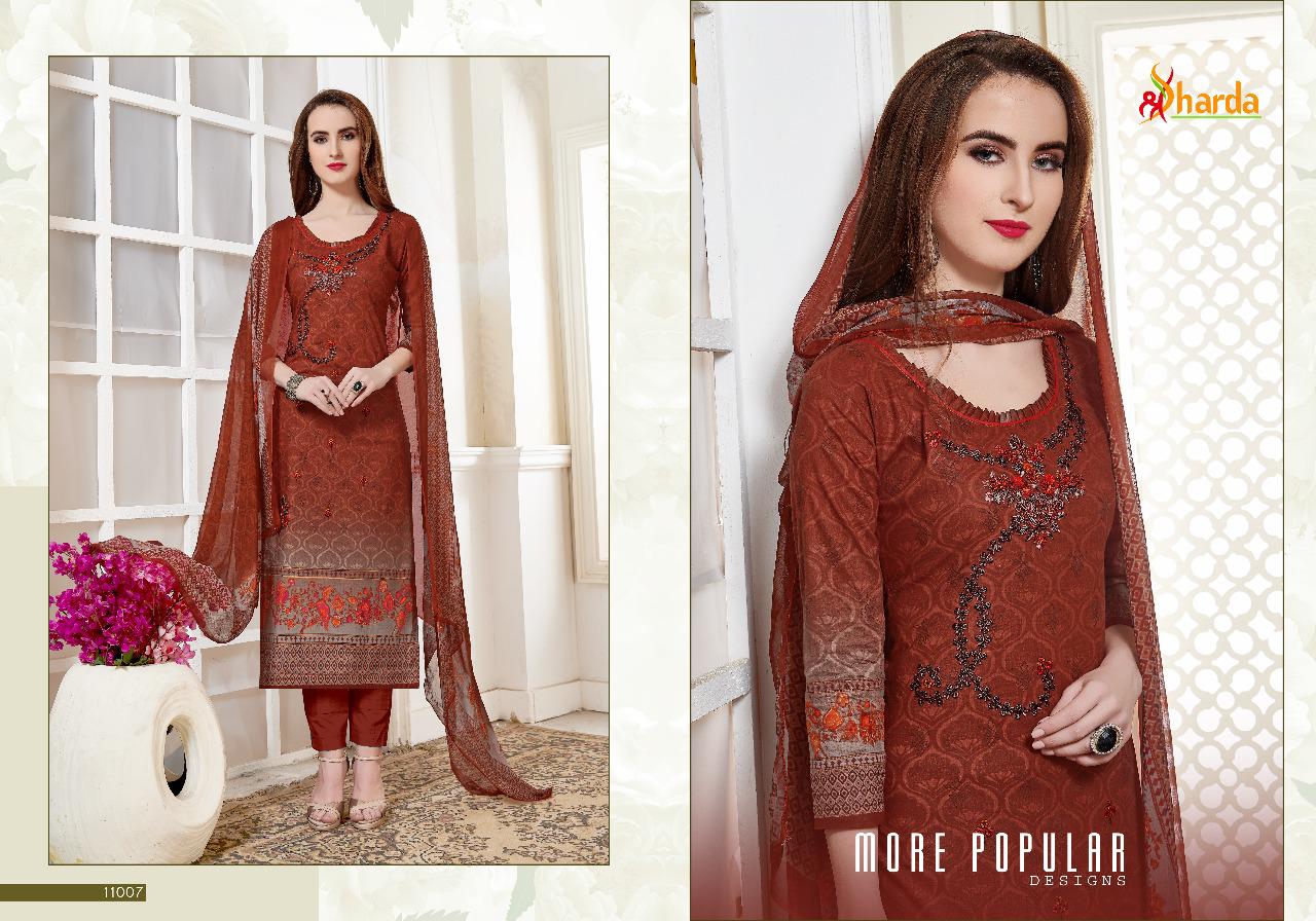 Virasat By Sharda 1001 To 1007 Series Beautiful Suits Stylish Fancy Colorful Casual Wear & Ethnic Wear Pure Cotton Digital Print With Embroidery Dresses At Wholesale Price