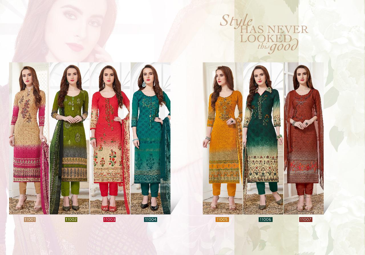 Virasat By Sharda 1001 To 1007 Series Beautiful Suits Stylish Fancy Colorful Casual Wear & Ethnic Wear Pure Cotton Digital Print With Embroidery Dresses At Wholesale Price