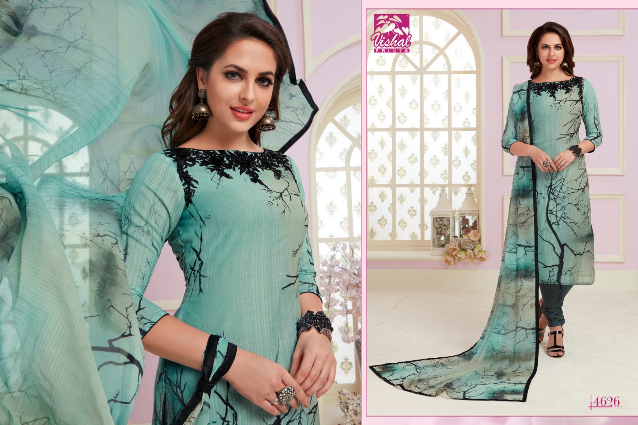 Vishal 4625 Series By Vishal Prints 4625 To 4634 Series Beautiful Stylish Fancy Colorful Party Wear & Ethnic Wear Crepe Printed Dresses At Wholesale Price