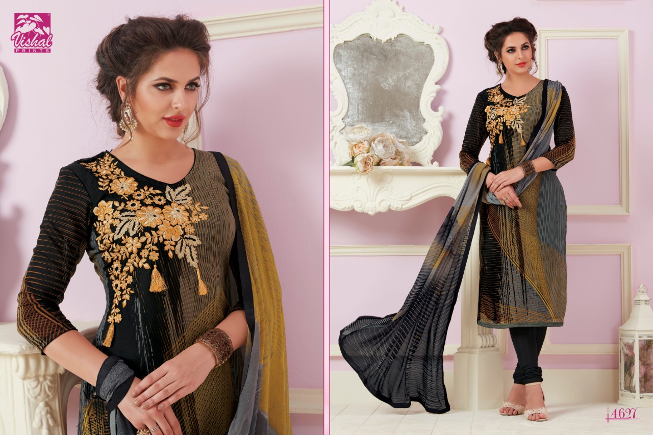 Vishal 4625 Series By Vishal Prints 4625 To 4634 Series Beautiful Stylish Fancy Colorful Party Wear & Ethnic Wear Crepe Printed Dresses At Wholesale Price
