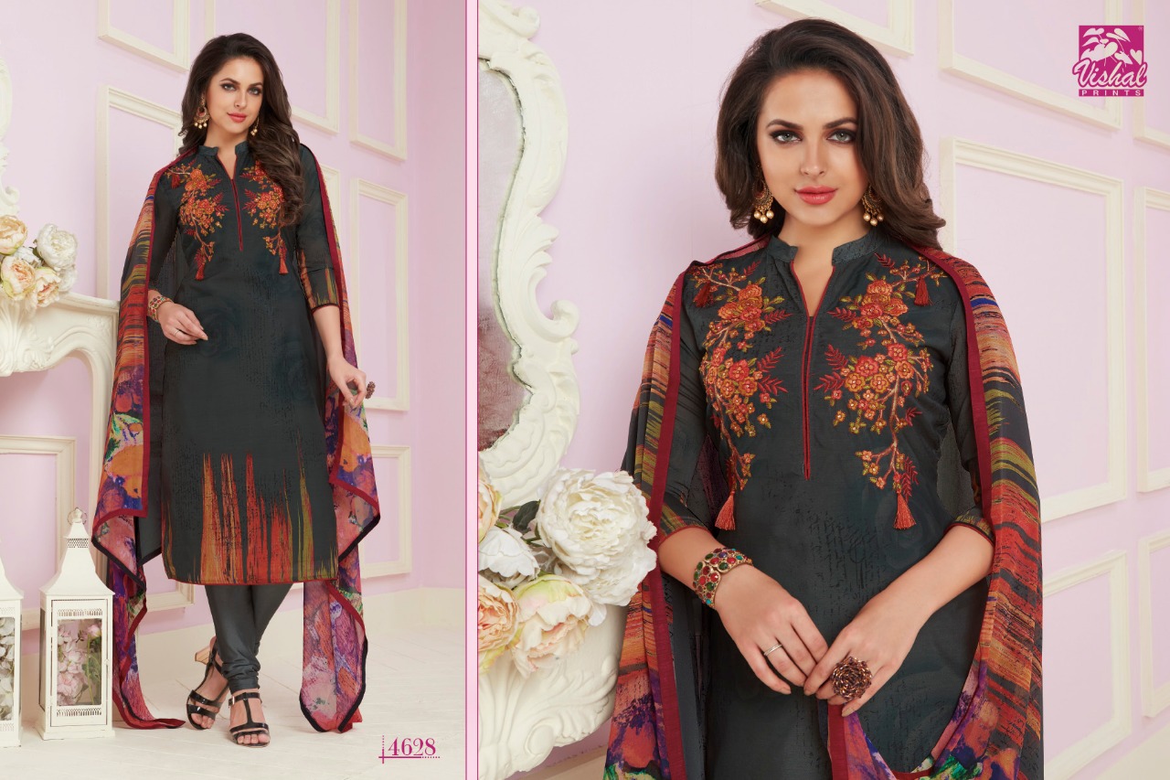 Vishal 4625 Series By Vishal Prints 4625 To 4634 Series Beautiful Stylish Fancy Colorful Party Wear & Ethnic Wear Crepe Printed Dresses At Wholesale Price
