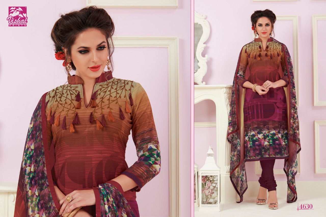 Vishal 4625 Series By Vishal Prints 4625 To 4634 Series Beautiful Stylish Fancy Colorful Party Wear & Ethnic Wear Crepe Printed Dresses At Wholesale Price