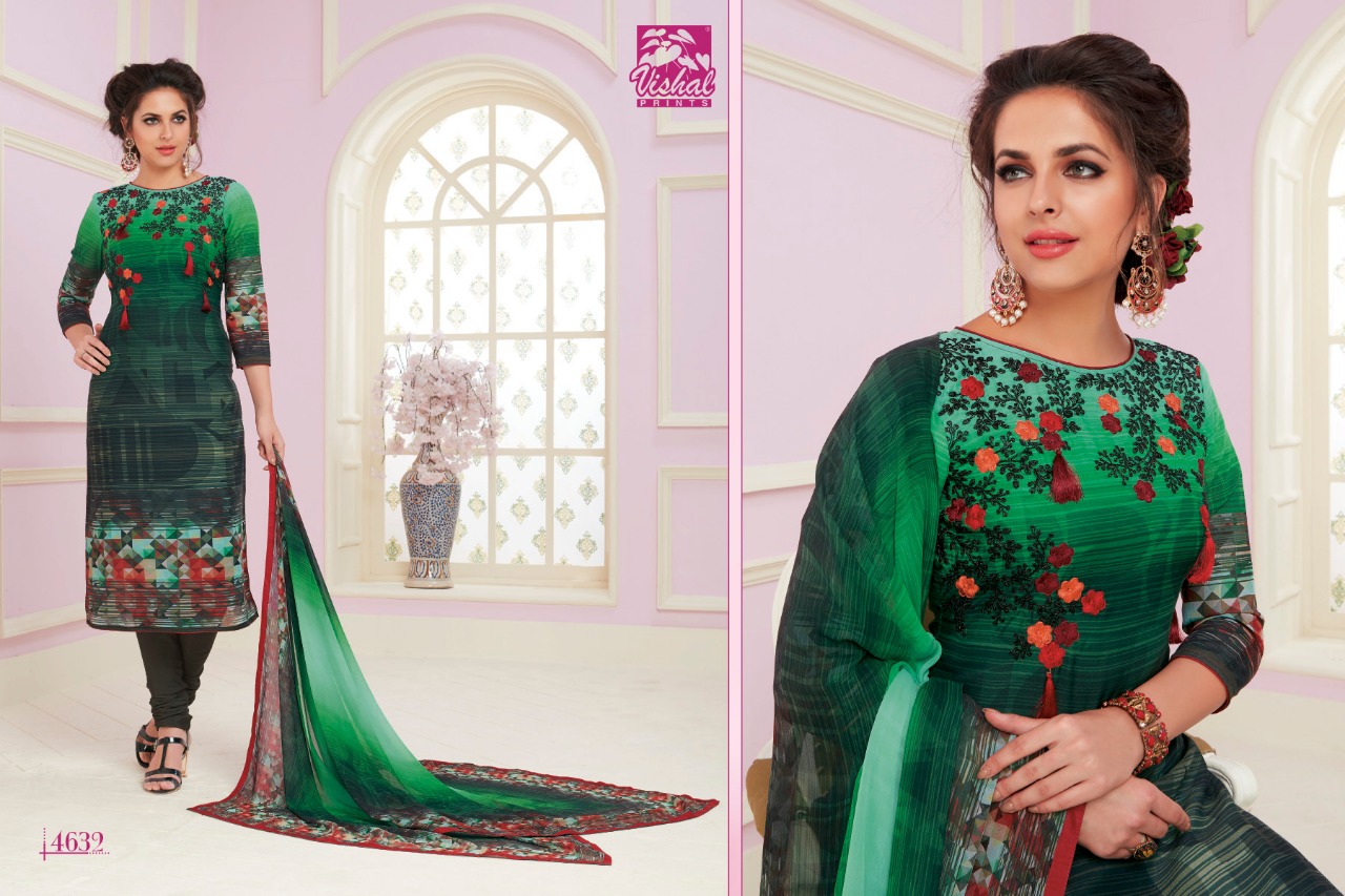 Vishal 4625 Series By Vishal Prints 4625 To 4634 Series Beautiful Stylish Fancy Colorful Party Wear & Ethnic Wear Crepe Printed Dresses At Wholesale Price