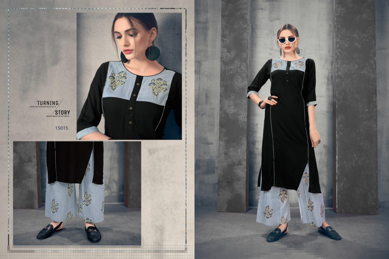 Vision Vol-2 By Amaaya Garments 15015 To 15020 Series Beautiful Stylish Fancy Colorful Casual Wear & Ethnic Wear & Ready To Wear Rayon Dyed Kurtis With Bottom At Wholesale Price