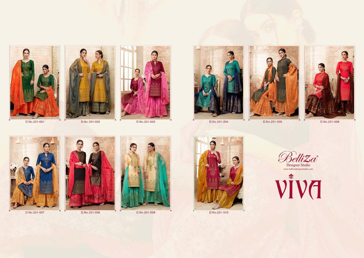 Viva By Belliza 231-001 To 231-010 Series Indian Traditional Wear Collection Beautiful Stylish Fancy Colorful Party Wear & Wear Pure Jam Cotton Satin Digital Printed Dress At Wholesale Price