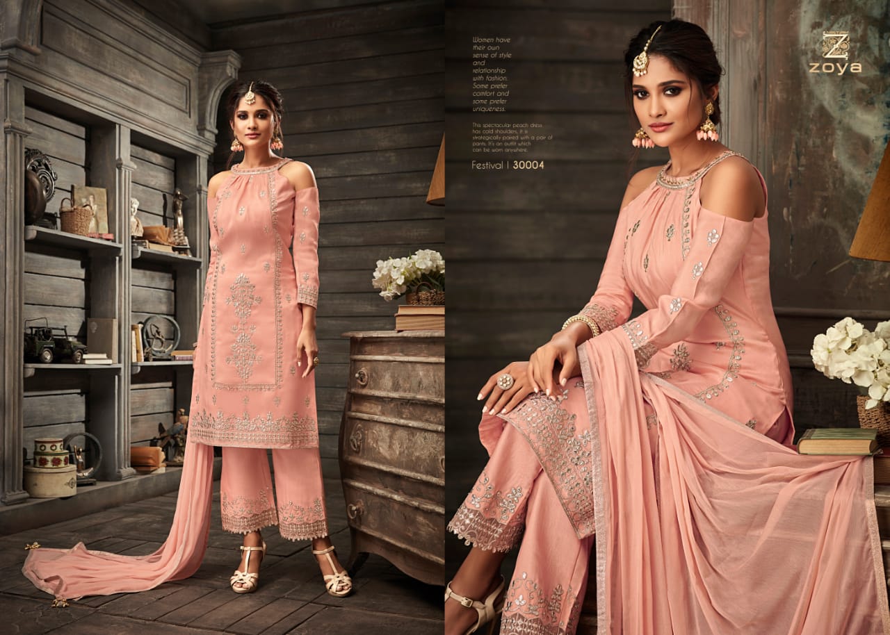 Vivana By Zoya 30001 To 30009 Series Beautiful Stylish Designer Printed And Embroidered Party Wear Occasional Wear Georgette Embroidered Dresses At Wholesale Price