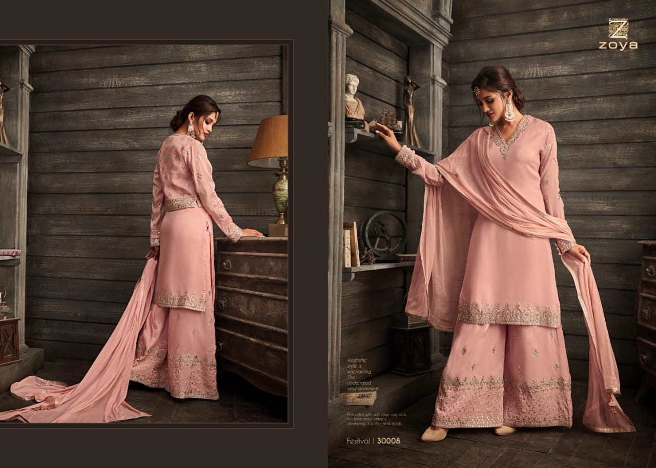 Vivana By Zoya 30001 To 30009 Series Beautiful Stylish Designer Printed And Embroidered Party Wear Occasional Wear Georgette Embroidered Dresses At Wholesale Price