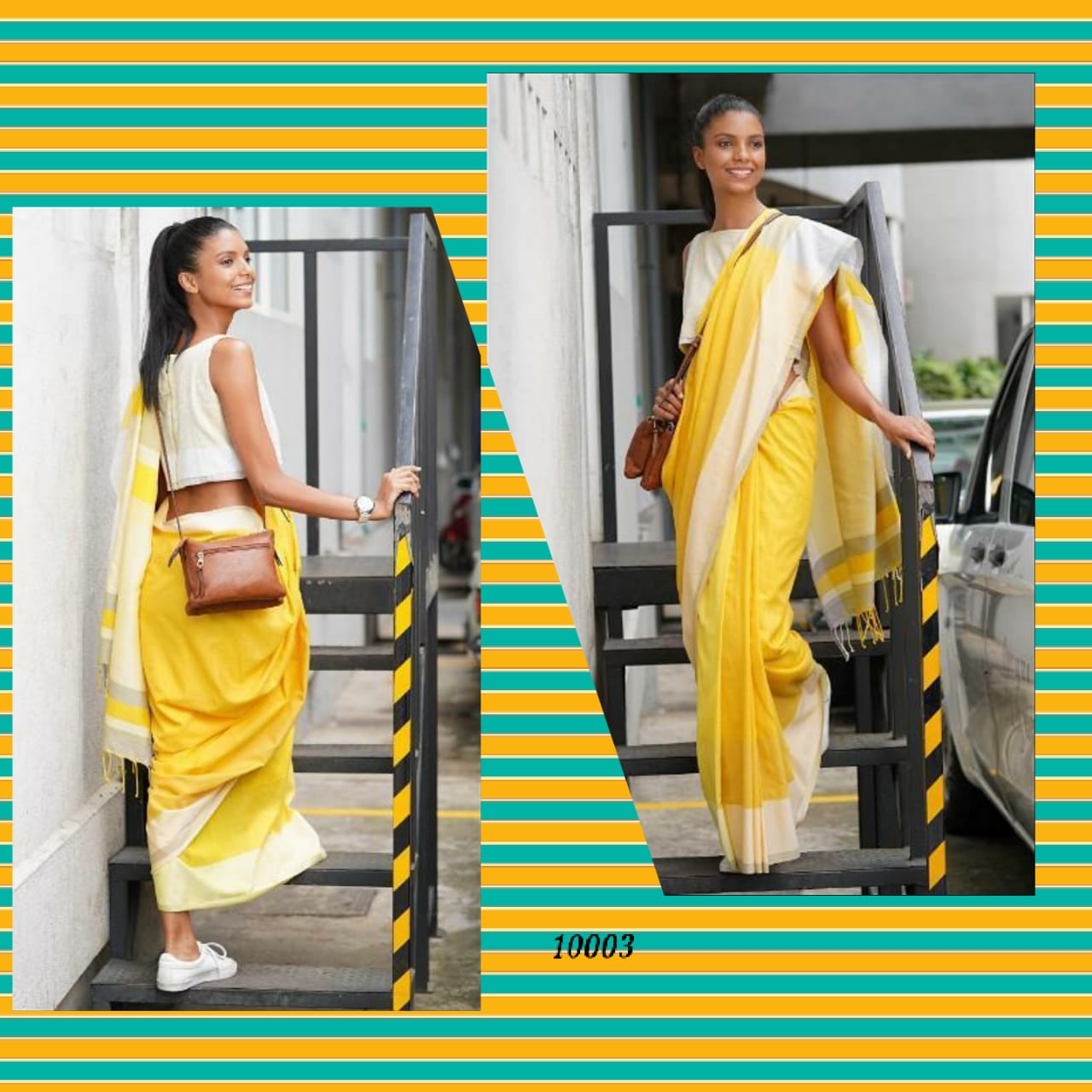 Voguevilla By Waga 10001 To 10009 Series Indian Traditional Wear Collection Beautiful Stylish Fancy Colorful Party Wear & Occasional Wear Linen Cotton Slub Sarees At Wholesale Price