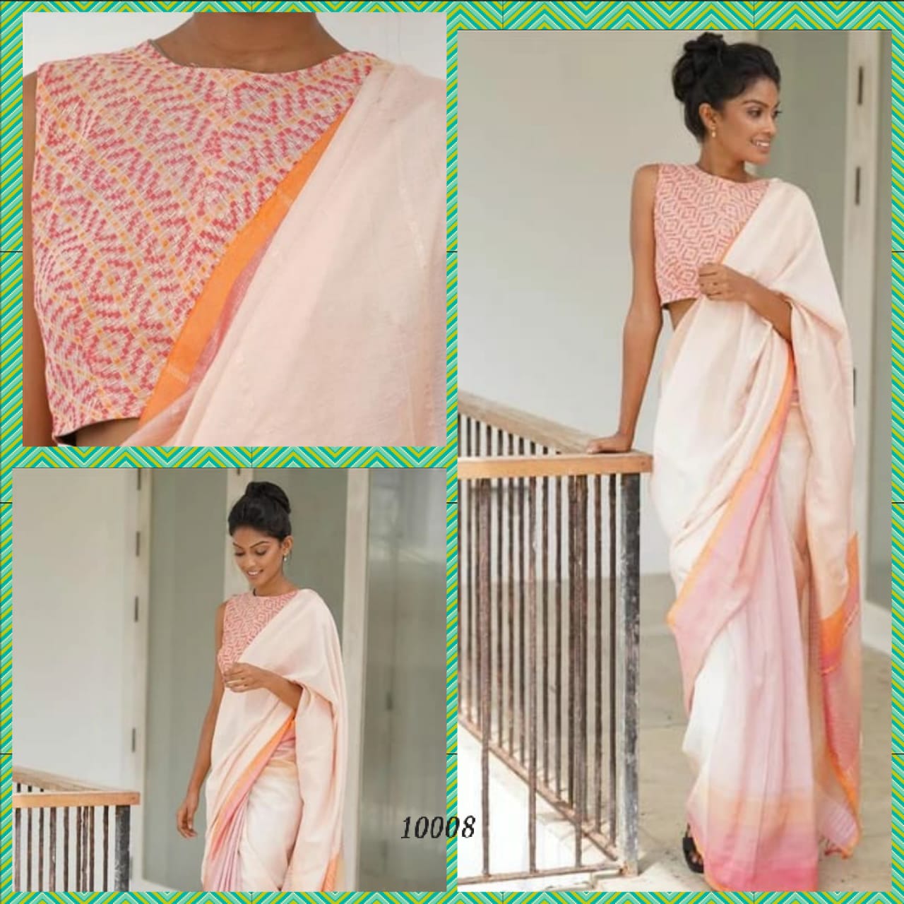Voguevilla By Waga 10001 To 10009 Series Indian Traditional Wear Collection Beautiful Stylish Fancy Colorful Party Wear & Occasional Wear Linen Cotton Slub Sarees At Wholesale Price