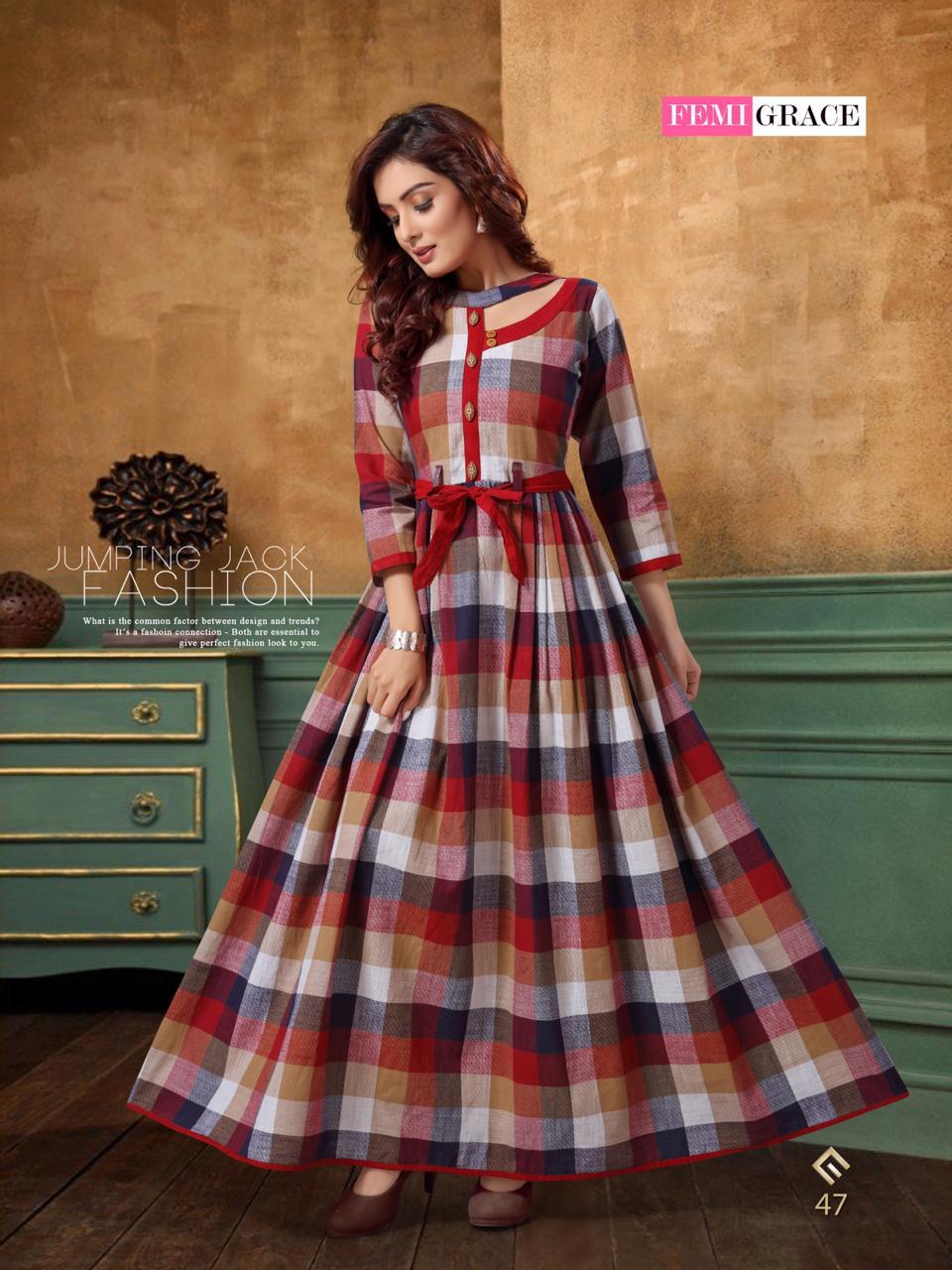 Femigrace Vol-8 By Femigrace 45 To 50 Series Beautiful Colorful Stylish Fancy Casual Wear & Ethnic Wear & Ready To Wear Cotton Printed Gowns At Wholesale Price