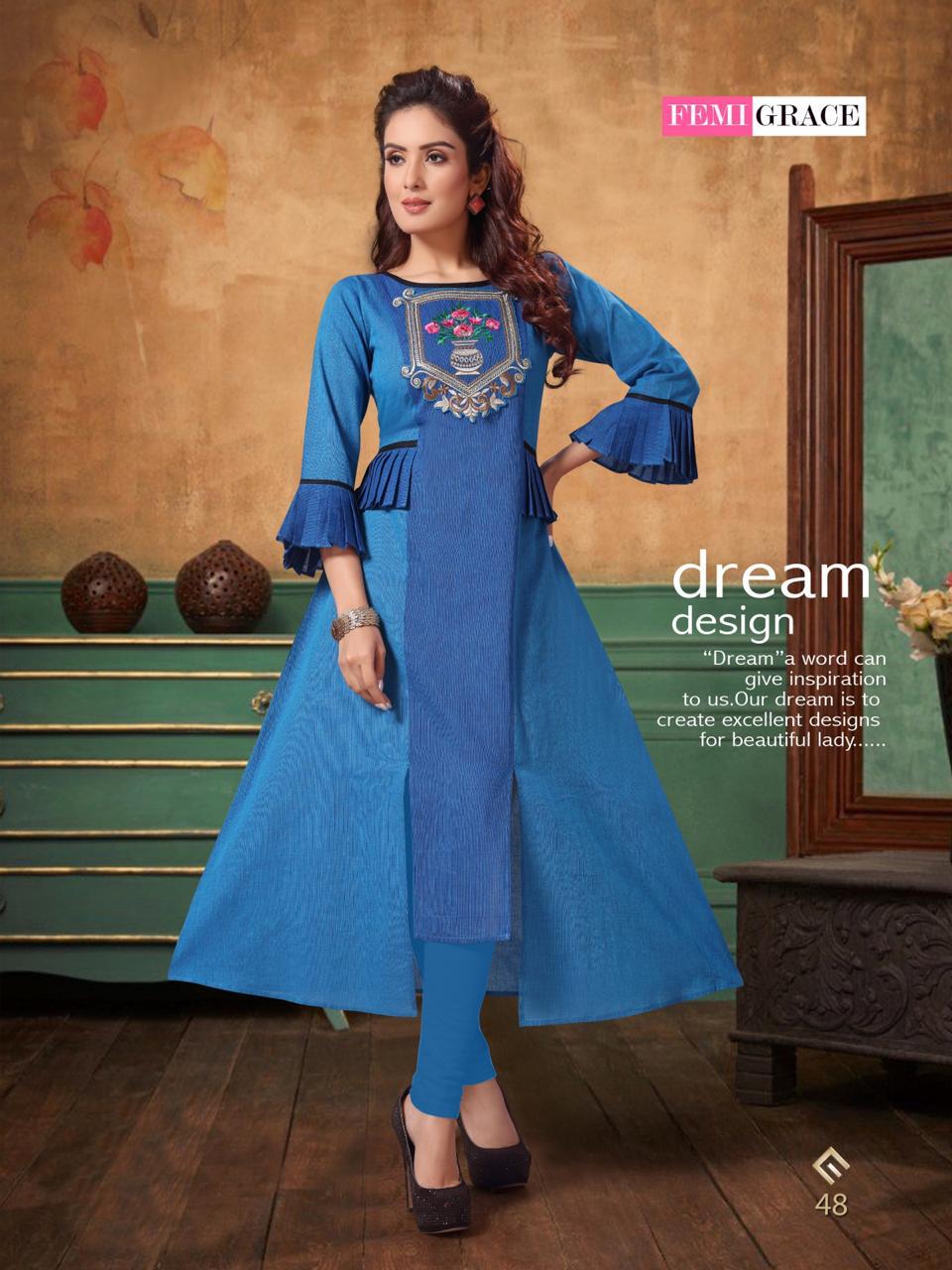 Femigrace Vol-8 By Femigrace 45 To 50 Series Beautiful Colorful Stylish Fancy Casual Wear & Ethnic Wear & Ready To Wear Cotton Printed Gowns At Wholesale Price