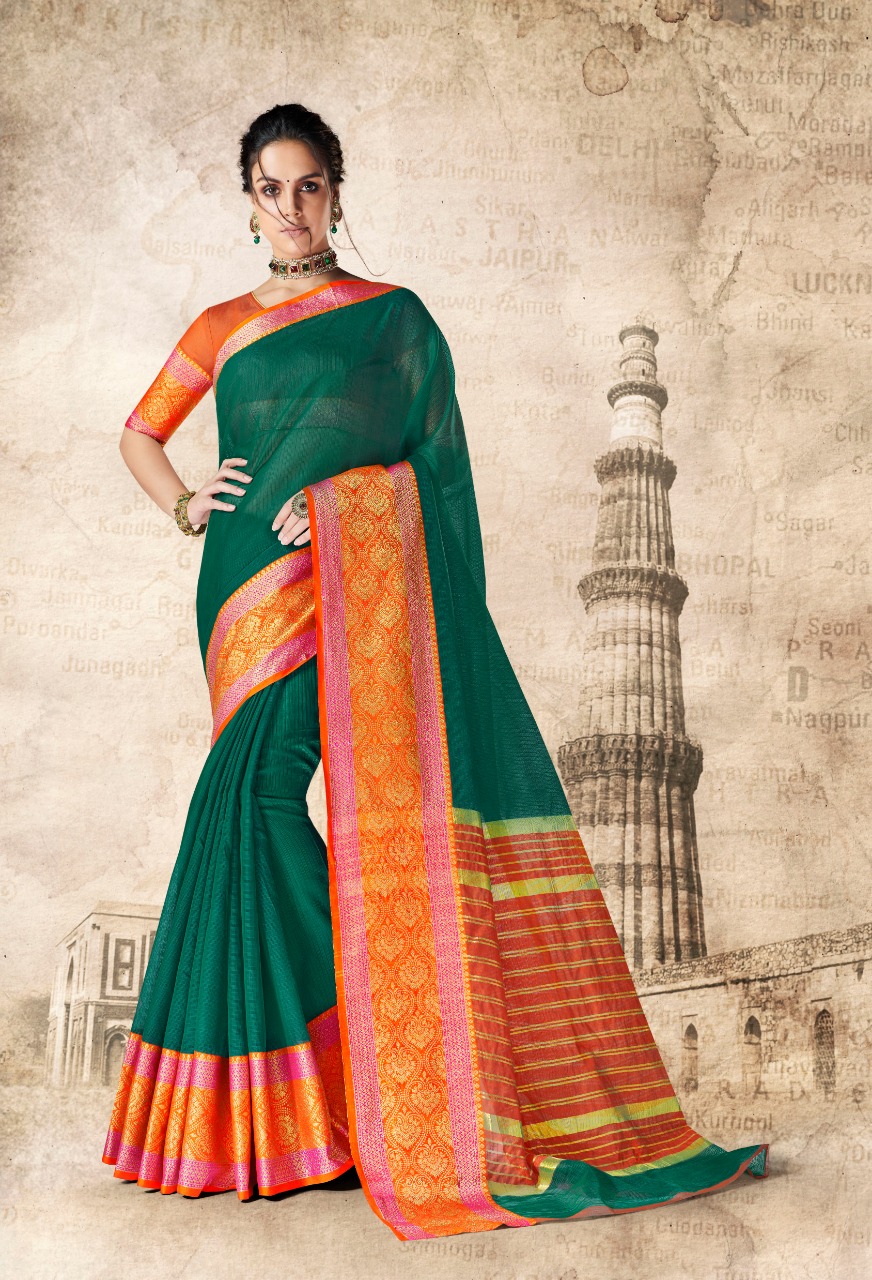 Vrinda Cotton Vol-2 By Shangrila Sarees 4871 To 4882 Series Indian Traditional Wear Collection Beautiful Stylish Fancy Colorful Party Wear & Ethnic Wear Cotton Silk Printed Sarees At Wholesale Price
