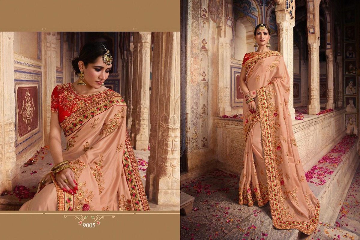 Vritika Vol-1 By Vritika 9001 To 9008 Series Indian Traditional Wear Collection Beautiful Stylish Fancy Colorful Party Wear & Occasional Wear Fancy Embroidered Sarees At Wholesale Price