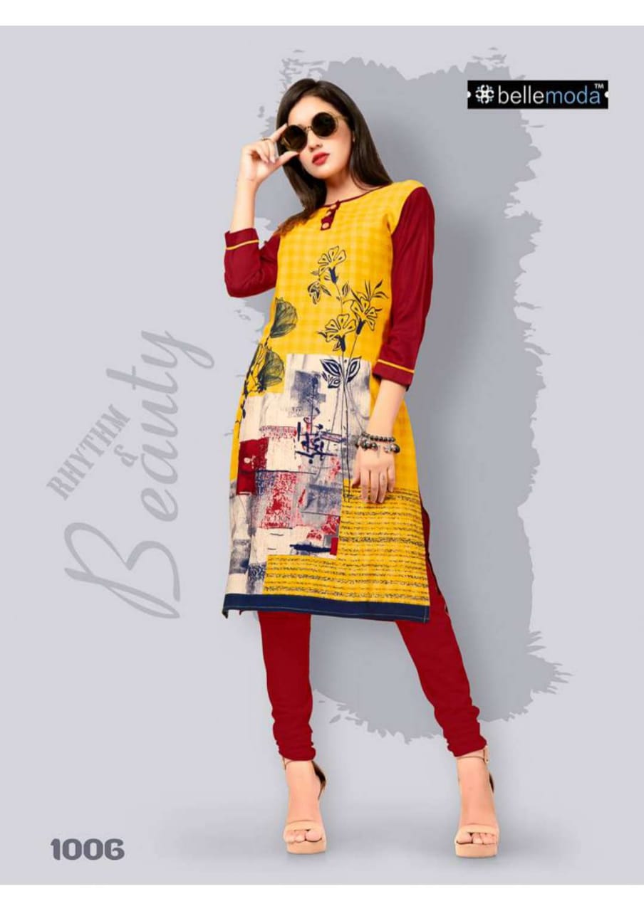 W-style By Bellemoda 1001 To 1016 Series Beautiful Stylish Colorful Fancy Party Wear & Ethnic Wear & Ready To Wear Rayon Printed Kurtis At Wholesale Price