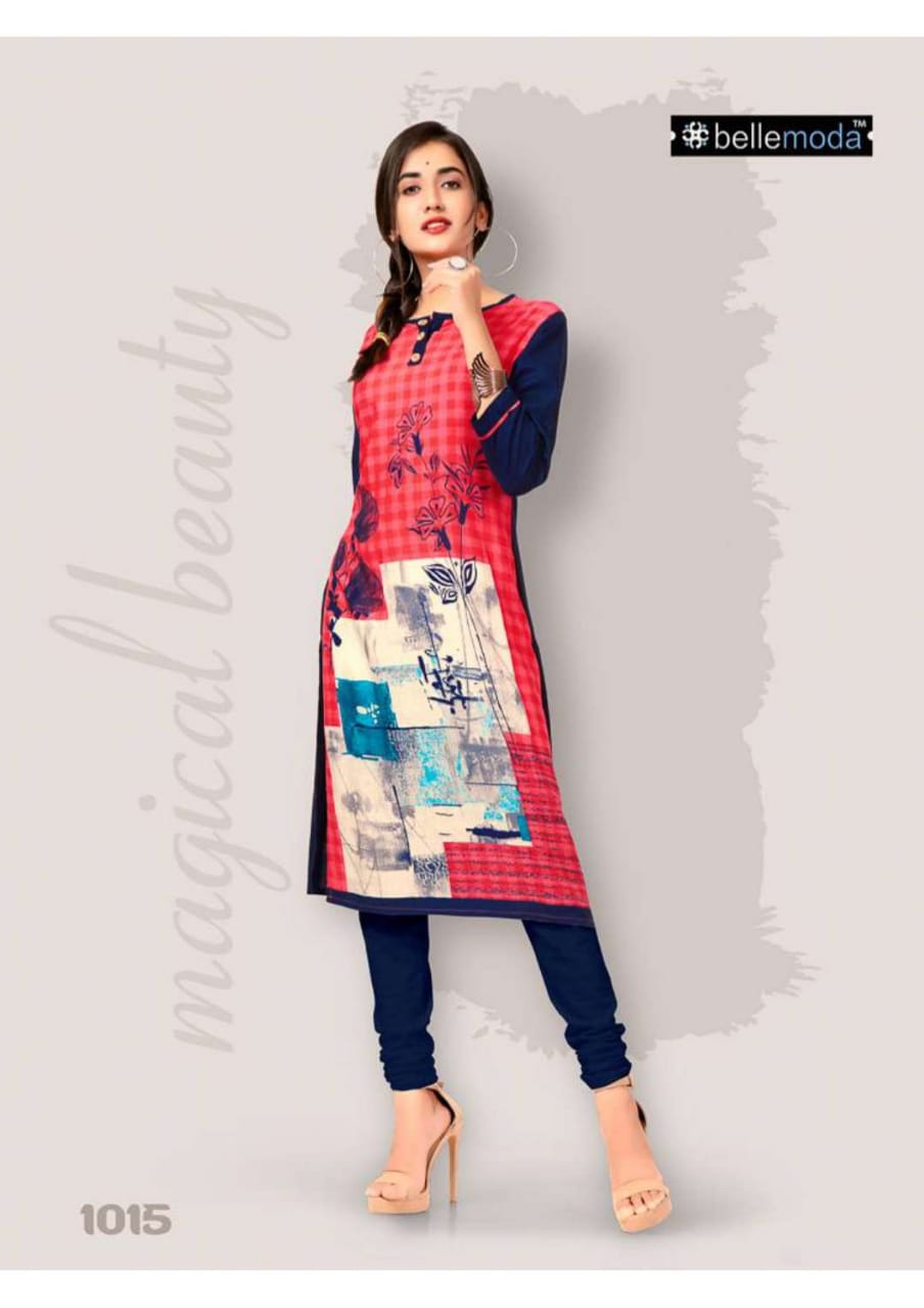 W-style By Bellemoda 1001 To 1016 Series Beautiful Stylish Colorful Fancy Party Wear & Ethnic Wear & Ready To Wear Rayon Printed Kurtis At Wholesale Price