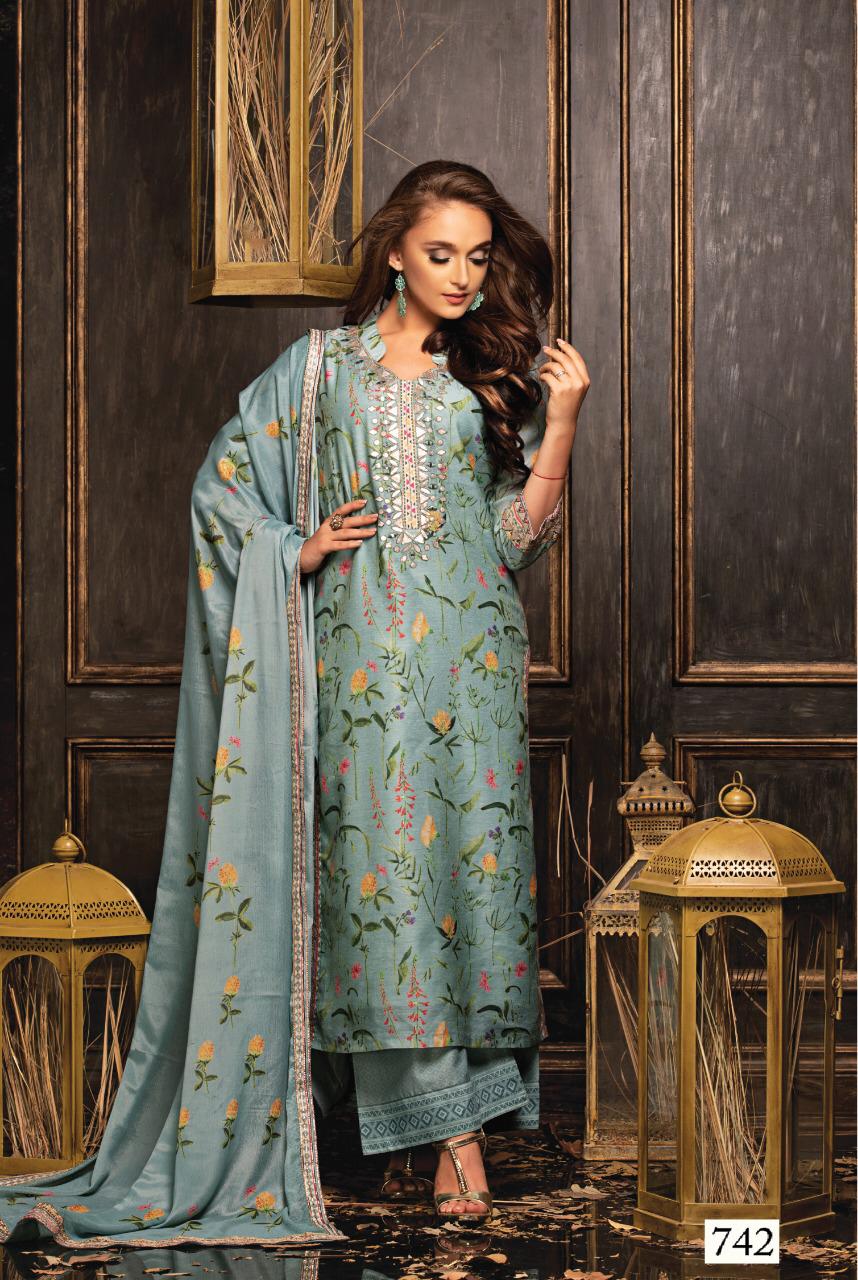 Wakif By Sri 738 To 744 Series Beautiful Collection Suits Stylish Fancy Colorful Party Wear & Ethnic Wear Heavy Silk Printed Dresses At Wholesale Price