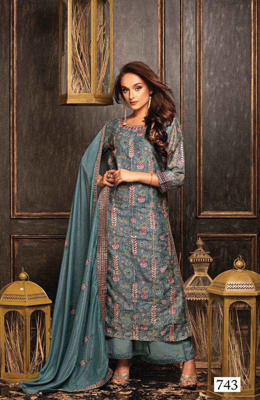 Wakif By Sri 738 To 744 Series Beautiful Collection Suits Stylish Fancy Colorful Party Wear & Ethnic Wear Heavy Silk Printed Dresses At Wholesale Price