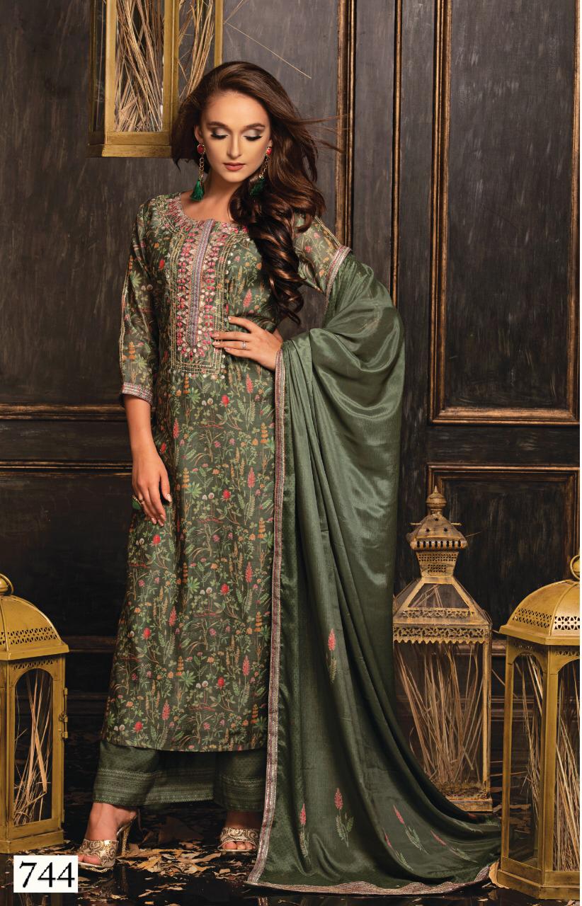 Wakif By Sri 738 To 744 Series Beautiful Collection Suits Stylish Fancy Colorful Party Wear & Ethnic Wear Heavy Silk Printed Dresses At Wholesale Price