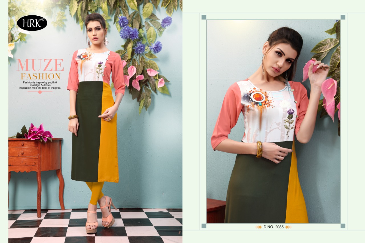 Walnut Vol-2 By Hrk 2083 To 2090 Series Beautiful Colorful Stylish Fancy Casual Wear & Ethnic Wear & Ready To Wear Rayon Printed Kurtis At Wholesale Price