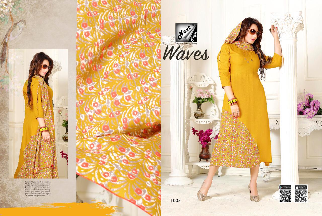 Weaves By Next Page 1001 To 1010 Series Beautiful Colorful Stylish Fancy Casual Wear & Ethnic Wear & Ready To Wear Heavy Rayon/cotton Printed Kurtis At Wholesale Price