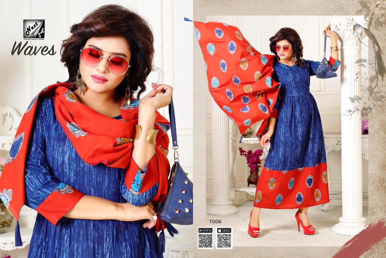 Weaves By Next Page 1001 To 1010 Series Beautiful Colorful Stylish Fancy Casual Wear & Ethnic Wear & Ready To Wear Heavy Rayon/cotton Printed Kurtis At Wholesale Price