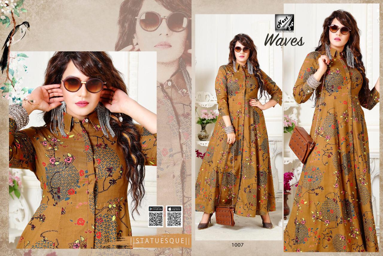 Weaves By Next Page 1001 To 1010 Series Beautiful Colorful Stylish Fancy Casual Wear & Ethnic Wear & Ready To Wear Heavy Rayon/cotton Printed Kurtis At Wholesale Price