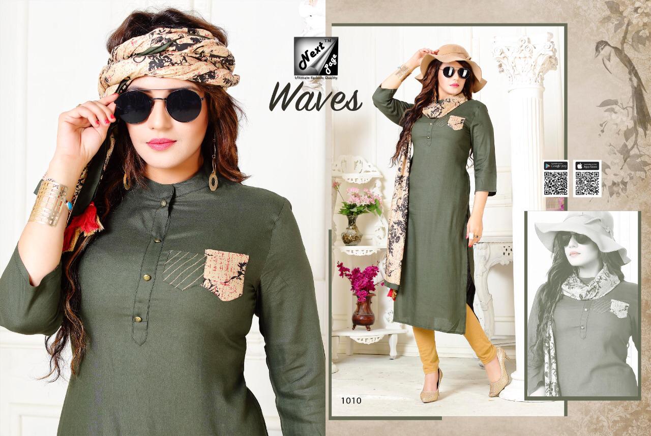 Weaves By Next Page 1001 To 1010 Series Beautiful Colorful Stylish Fancy Casual Wear & Ethnic Wear & Ready To Wear Heavy Rayon/cotton Printed Kurtis At Wholesale Price