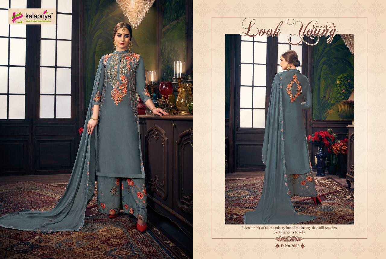 Wedding Diva Nx By Kalapriya 2001 To 004 Series Designer Festive Suits Collection Beautiful Stylish Fancy Colorful Party Wear & Occasional Wear Pure Upada Silk Embroidered Dresses At Wholesale Price
